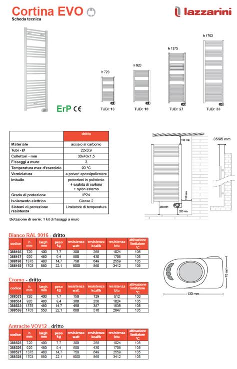 Electric Heated Towel Rail Cortina Evo Lazzarini Casaomnia