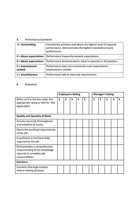 Employee Performance Appraisal Form In Word And Pdf Formats Page 2 Of 7