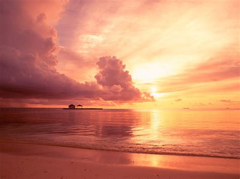 Maldives beach sunset red wallpaper - 1280x960 download -10wallpaper.com