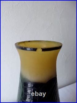 Grand Vase Verre Maill Verrerie De Leune Art Deco