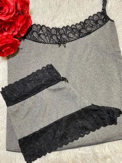 Babydoll Sexy Mescla Plus Size Do Ao Orqu Dea Lingerie Pijama Feminino Magazine Luiza