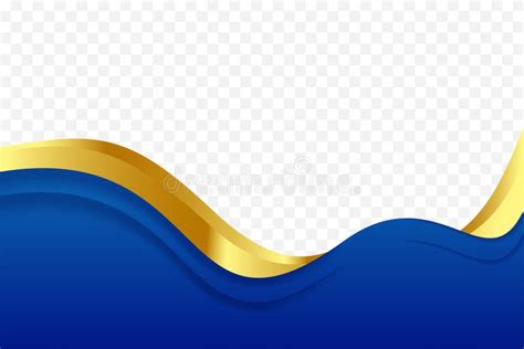 Blue And Gold Curve Wavy Vector Border For Footer Header Background