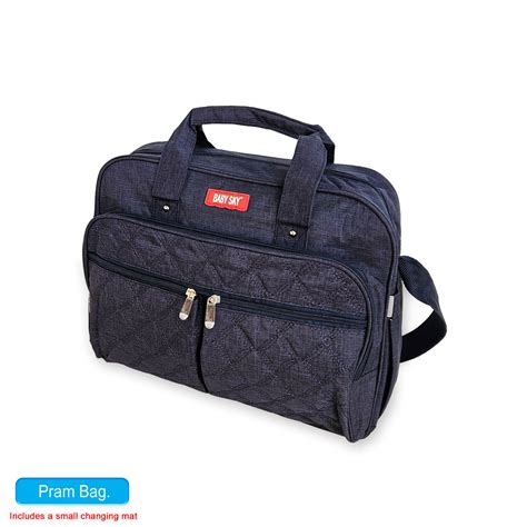 Baby Sky Navy Denim Pram Bag | Stylish and Functional Pram Bag