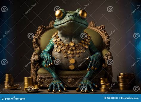 Abstract Picture Of The Chinese Feng Shui Lucky Money Frog With Coin