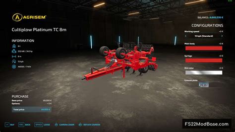 Agrisem Cultiplow Tc 8m Farming Simulator 22 Mod Ls22 Mod Fs22 Mod