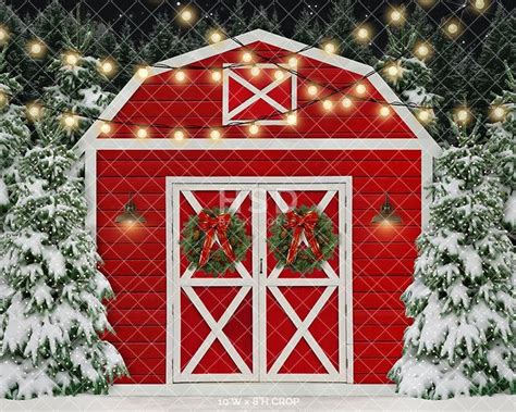 Red Christmas Barn | Red christmas, Backdrops, Barn backdrop