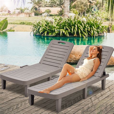 Segmart Pieces Patio Chaise Lounge Furniture Set Pool Reclining