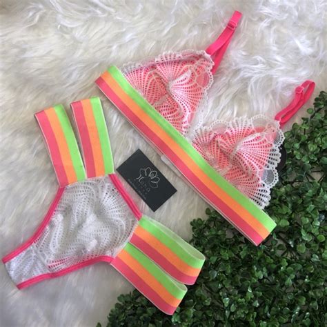 Conjunto Lingerie Neon Shopee Brasil