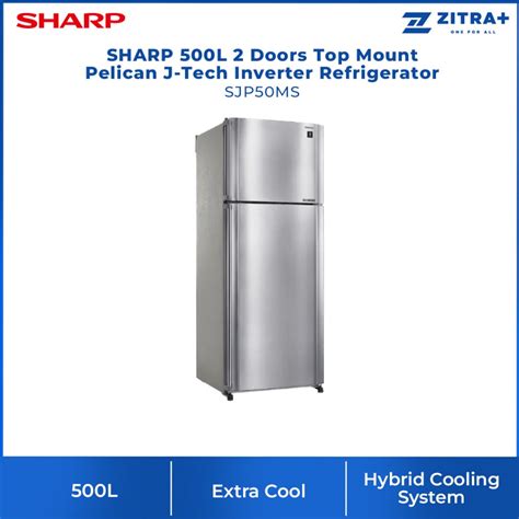 SHARP 500L 2 Doors Top Mount Pelican J Tech Inverter Refrigerator