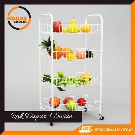 Jual Rak Dapur Trolley Susun Tempat Buah Sayur Serbaguna Shopee