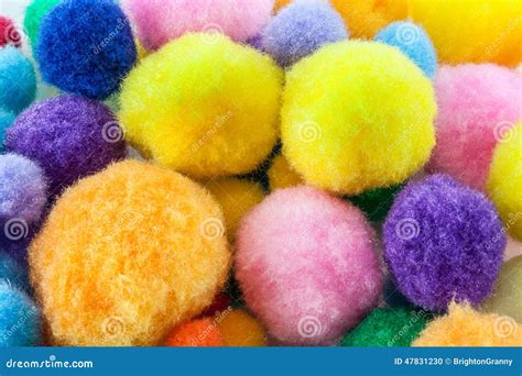 Soft Colorful Pompoms Stock Photo Image Of Soft Yellow 47831230