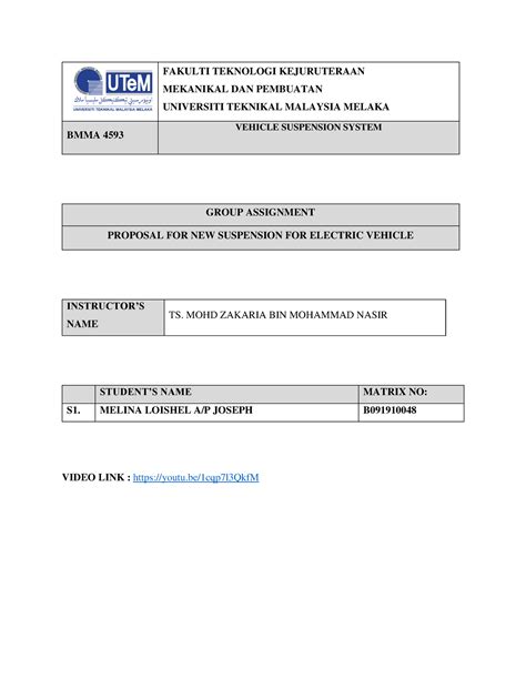 Assignment Suspension B091910048 FAKULTI TEKNOLOGI KEJURUTERAAN