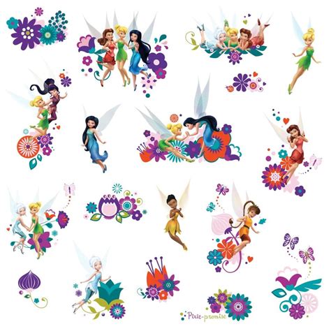 Disney Fairies Best Fairy Friends Purple Peel And Stick Wall Decals 88