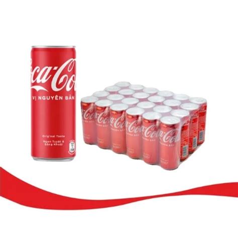 thùng 24 lon coca cola vị nguyên bản lon 330ml và 235ml Shopee Việt Nam