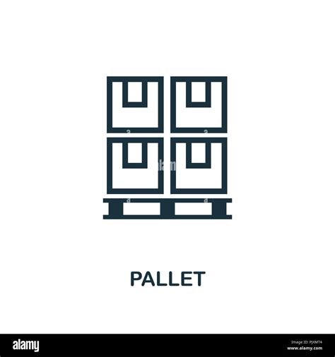 Pallet icon. Monochrome style design from logistics delivery collection ...