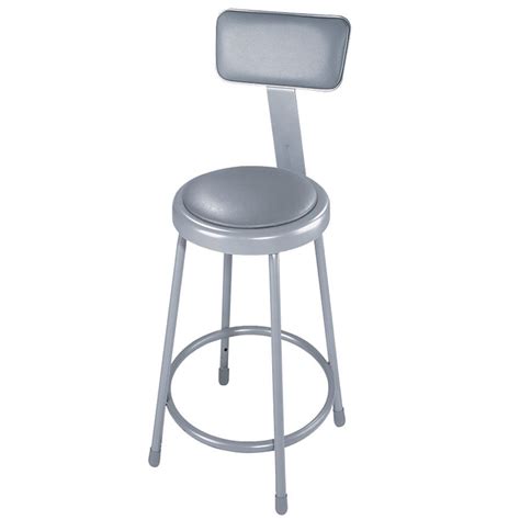 National Public Seating 6424B 24 Round Padded Lab Stool With