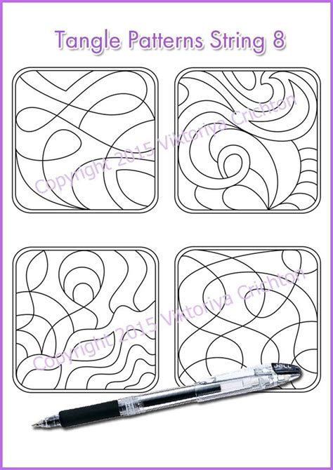 Zentangles Strings For Drawing Patterns 8 Tangle Pattern Etsy