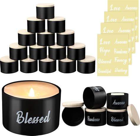 Amazon Tanlade Pcs Black Candle Jar With Lids Bulk Candle Tins