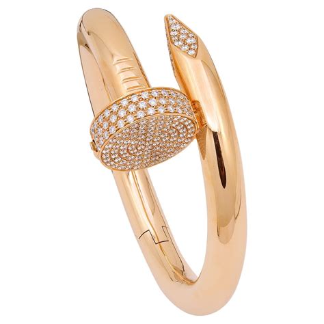 Cartier Large Model Juste Un Clou Diamon Bangle For Sale At 1stdibs