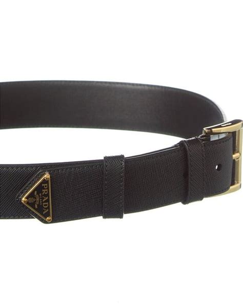 Prada Saffiano Leather Belt In Black Lyst UK