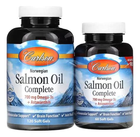 Carlson Labs Aceite De Salmón Omega 3 120 60 Caps Sabor Sin Sabor