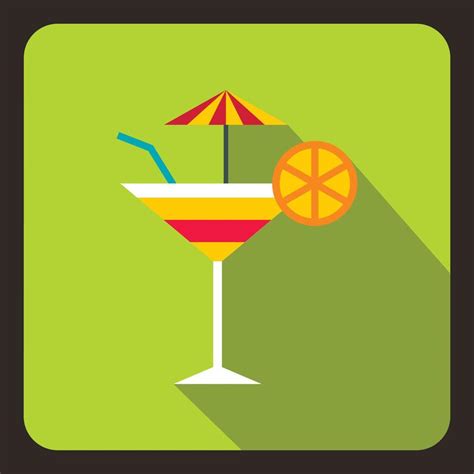 Martini Glass Of Cocktail With Umbrella Icon Vector Art At