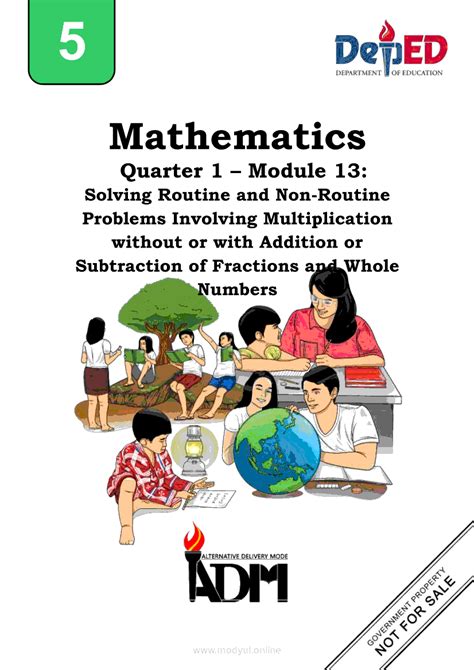 Math 5 Module 13 Solving Routine And Non Routine Problems Involving Multiplication Without Or