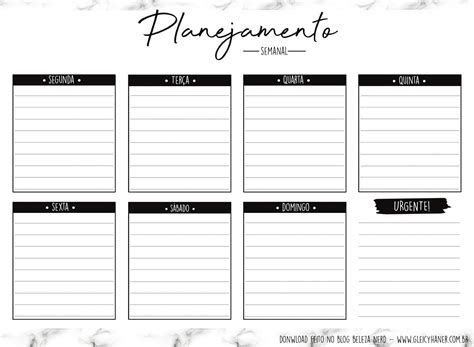 Planner Diário E Semanal Download Grátis Para Imprimir