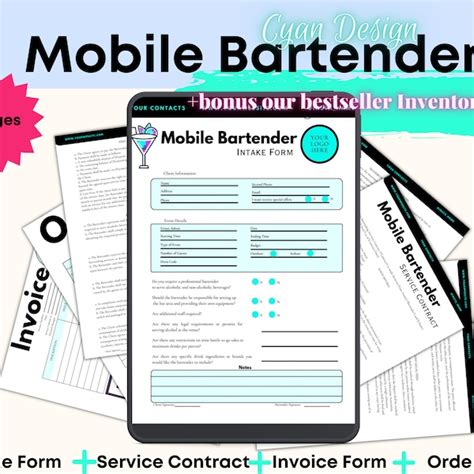 Mobile Bartender Contract Template Etsy Uk