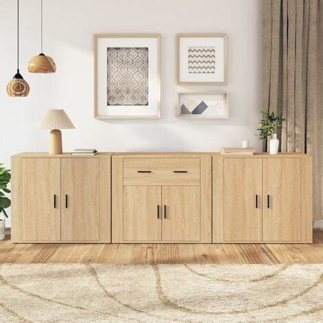 3 Stk Sideboards Kommoden für das Wohnzimmer Schränke Anrichten