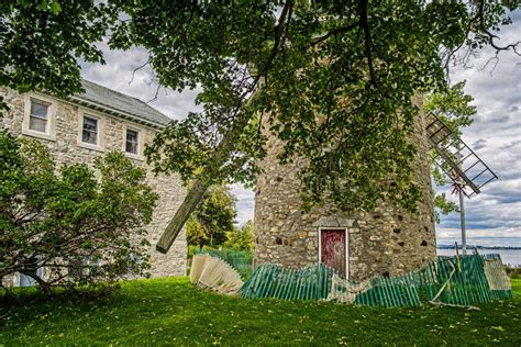 The Pointe-Claire Windmill in Pointe-Claire, Quebec, Canada Stock Photo ...