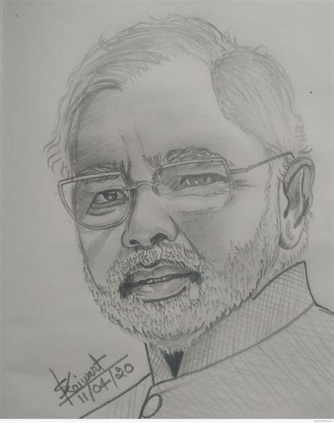 Pencil Sketch Of Pm Narendra Modi