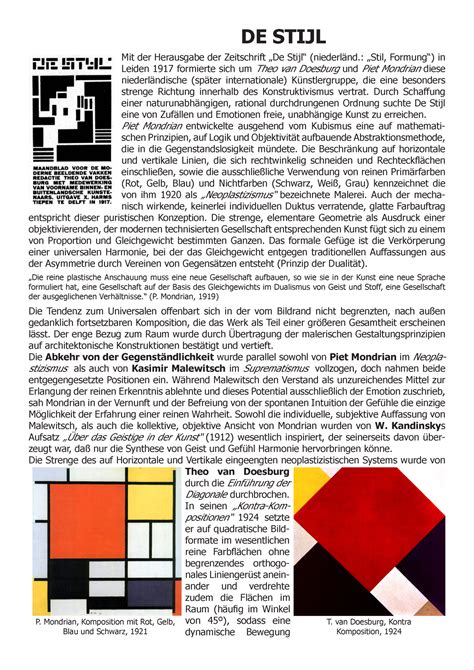 De Stijl WSe DE STIJL Mit Der Herausgabe Der Zeitschrift De Stijl