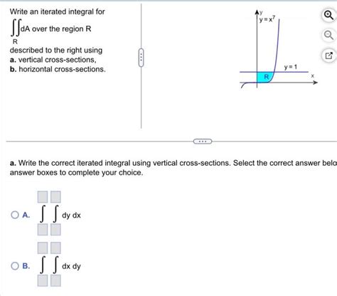 Solved Write An Iterated Integral For RdA Over The Region R Chegg