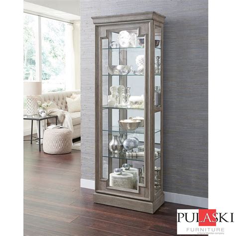 Pulaski Display Cabinet With Led Light Adjustable Glass Shelves And