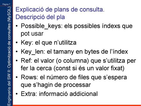 Optimitzaci De Consultes En Mysql Unes Notes Ppt Descargar