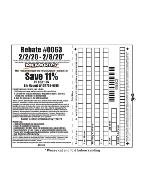 Menards Printable Rebate Form Menardsrebate Form Menardsrebate