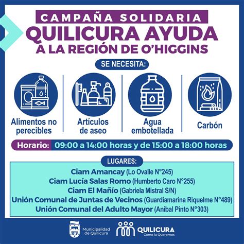 MUNIQUILICURA on Twitter INICIAMOS LA CAMPAÑA SOLIDARIA QUILICURA