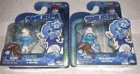 Smurfs The Lost Village Movie 4 Figures Hefty Smurfstorm And Clumsy