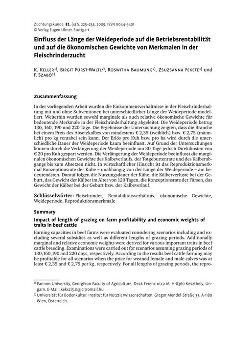 PDF Impact Of Length Of Grazing On Farm Profitability And Economic