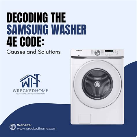 If Your Samsung Washer Is Displaying The 4E Error Code It S Indicating