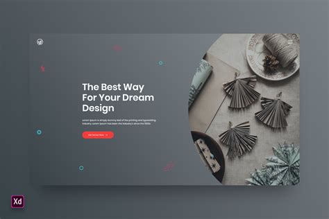 Hero Header Landing Page Adobe Xd Template Vol 38