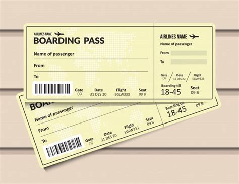 Premium Vector Plane Ticket Airline Boarding Pass Template Airport