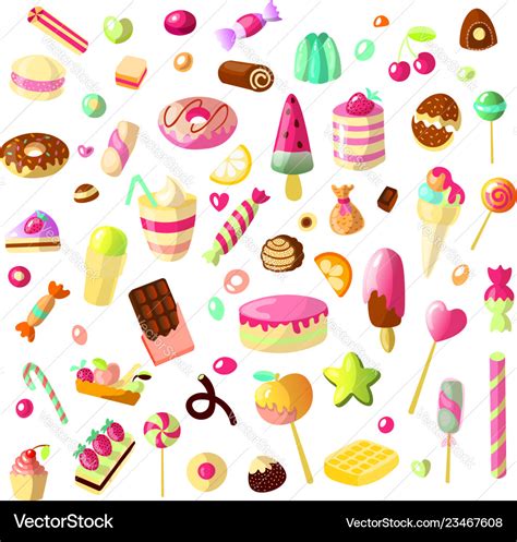 Premium Vector Collection Of Sweet Candy In Cartoon Style Atelier