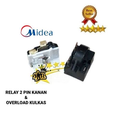 Jual Relay 2 Pin Kanan Ptc Overload Kulkas Midea 1 Pintu 2 Pintu