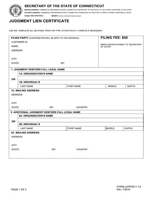 Judgement Lien Fill Online Printable Fillable Blank Pdffiller