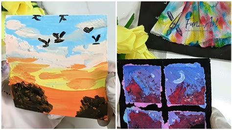 mini canvas painting idea/acrylic painting @FunArtKCL #landscape - YouTube