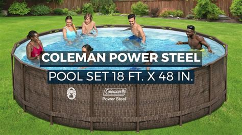 Coleman Power Steel 18 X 48” Round Above Ground Pool Set Youtube