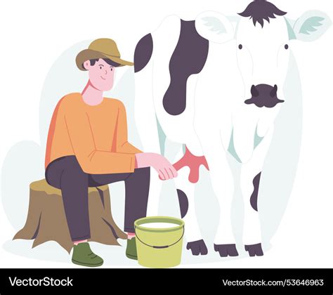 Milking Royalty Free Vector Image - VectorStock