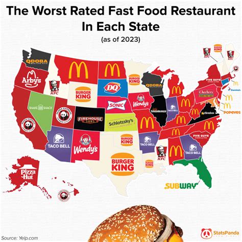 A Cool Guide To The Worst Rated Fast Food Restaurant In Each State R